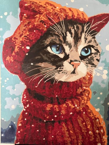 Paint-by-numbers progress photo from customer Debra