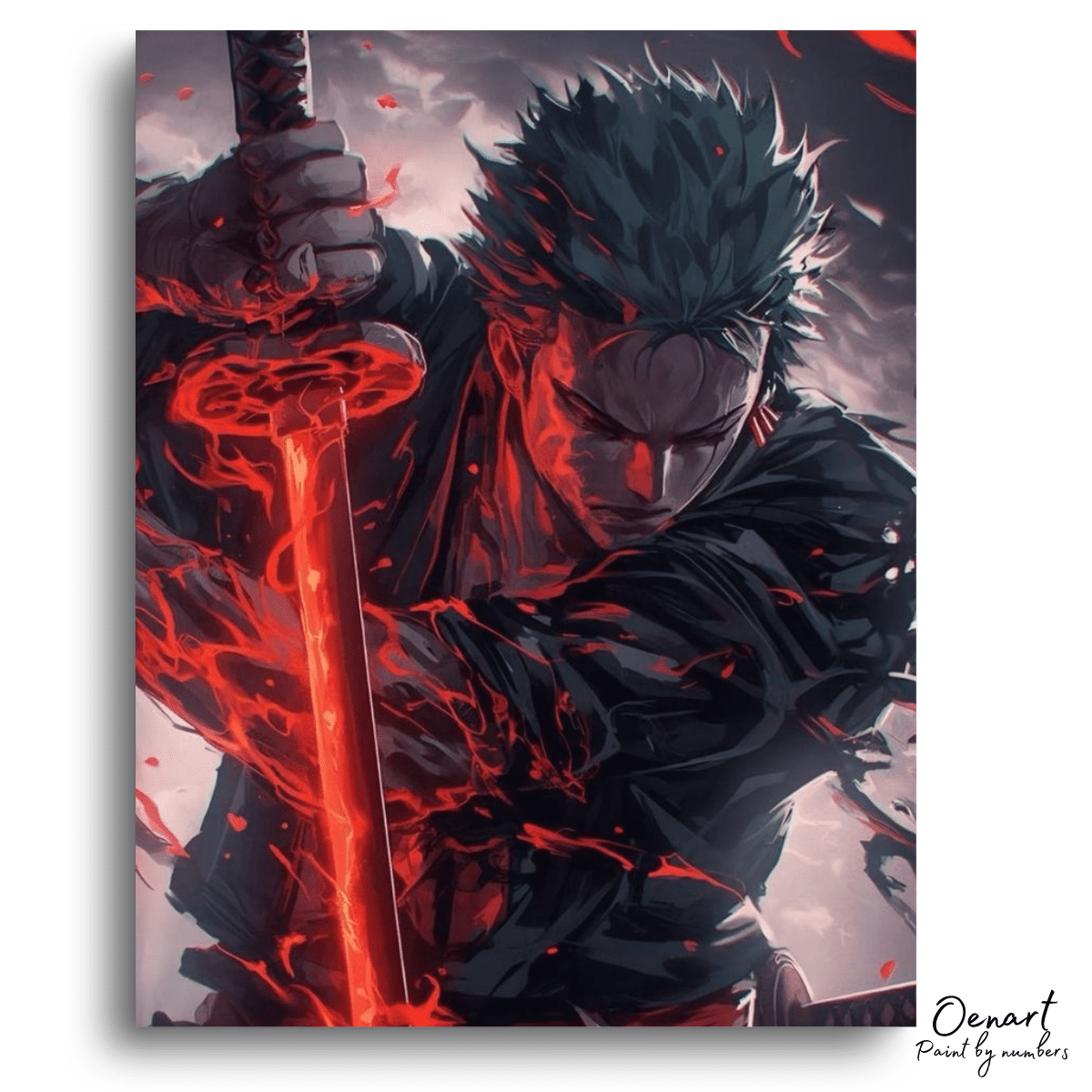 One Piece: Zoro Red Sword - Anime Paint By Numbers Kit-Oenart™