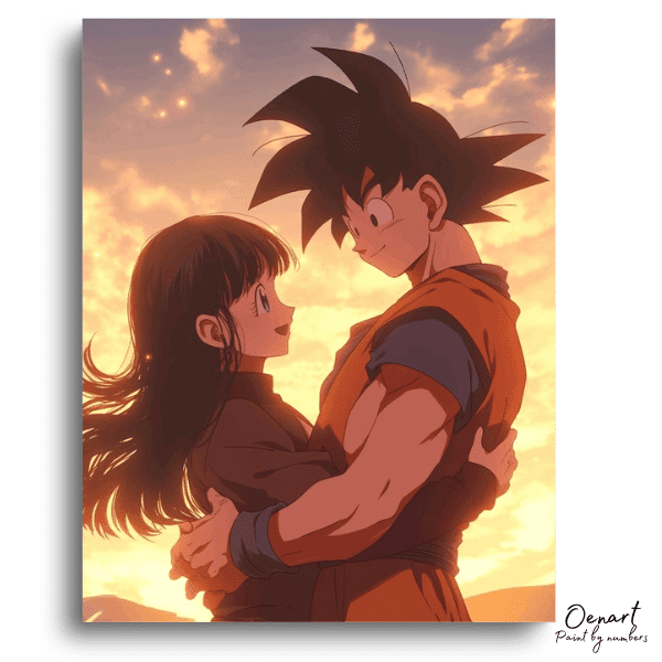 Dragon Ball Z: Goku & Chi-Chi Loving Gaze – Anime Paint By Numbers Kit