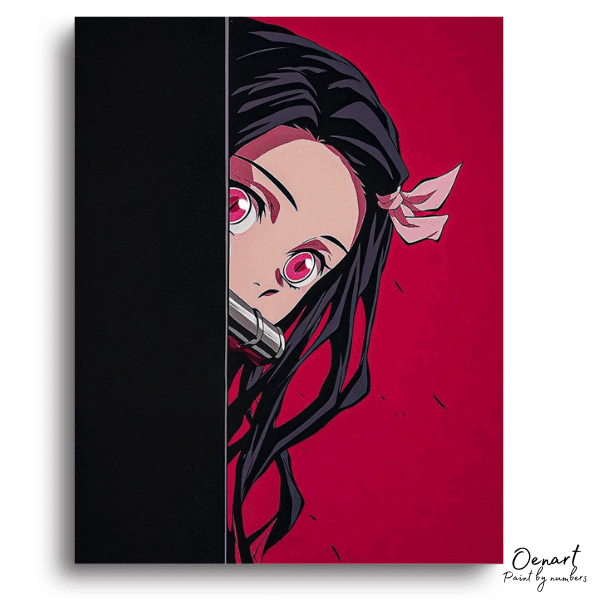 Demon Slayer: Peeking Nezuko Kamado - Anime Paint By Numbers Kit