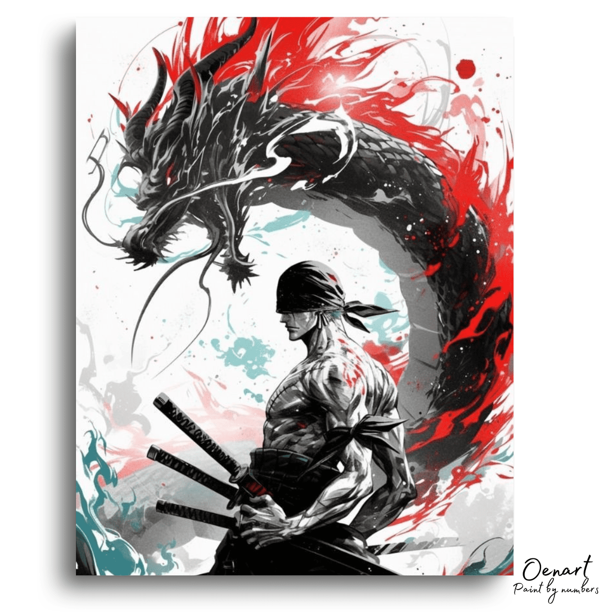 One Piece: Zoro The Dragon - Anime Paint By Numbers Kit-Oenart™