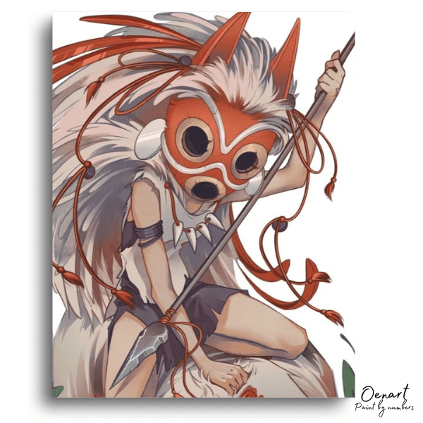 Princess Mononoke: Wolf Mask Warrior – Anime Paint By Numbers Kit