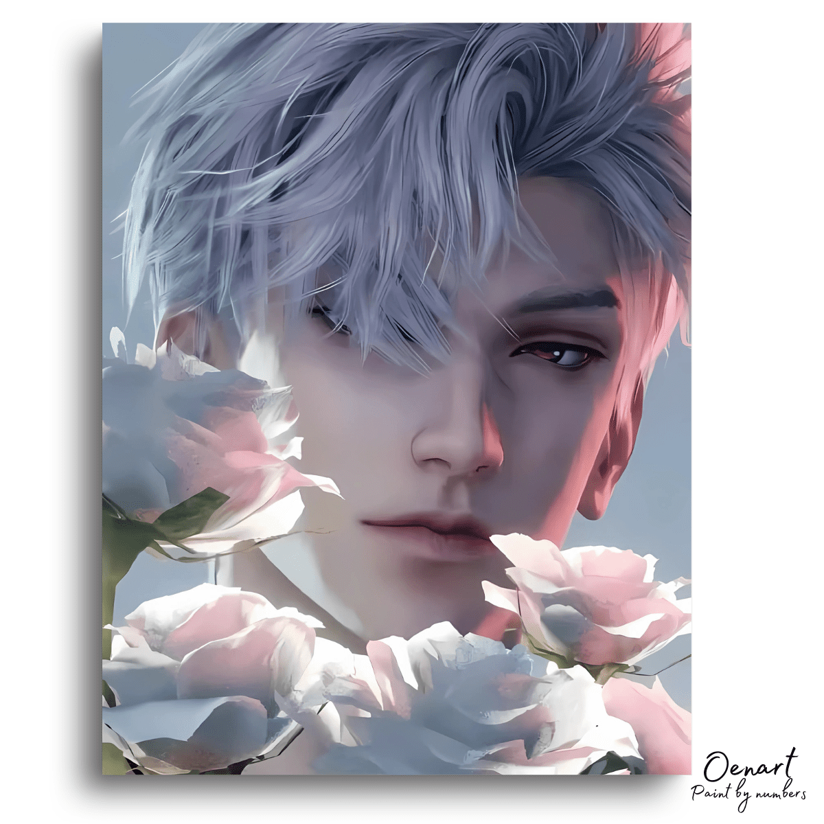 Love and Deepspace: Sylus Flowered Portrait - Anime Paint By Numbers Kit-Oenart™