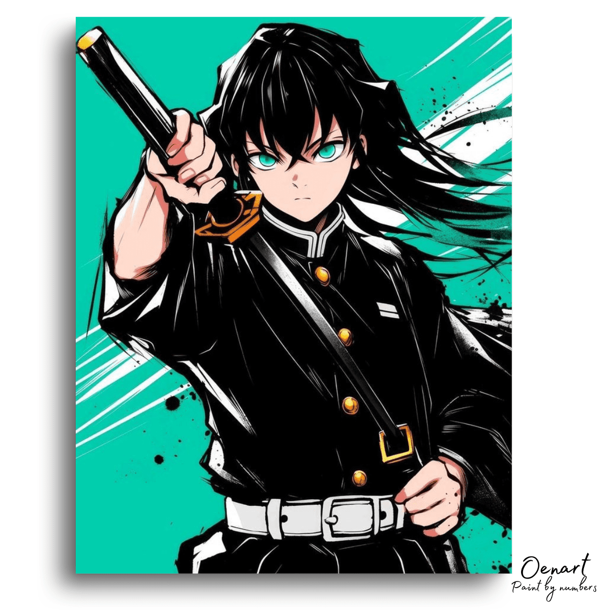 Demon Slayer: Muichiro Tokito Sword Out - Anime Paint By Numbers Kit-Oenart™