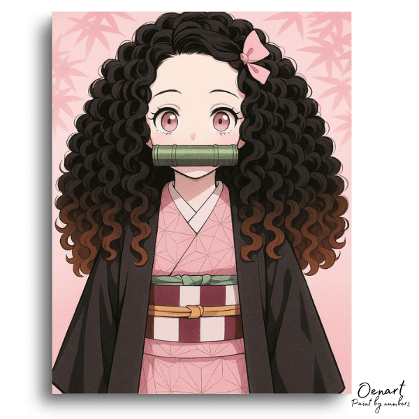 Demon Slayer: Curly Nezuko Kamado  - Anime Paint By Numbers Kit