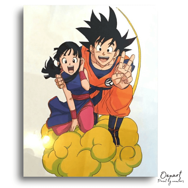 Dragon Ball Z: Goku & Chi-Chi on the Flying Nimbus – Anime Paint By Numbers Kit