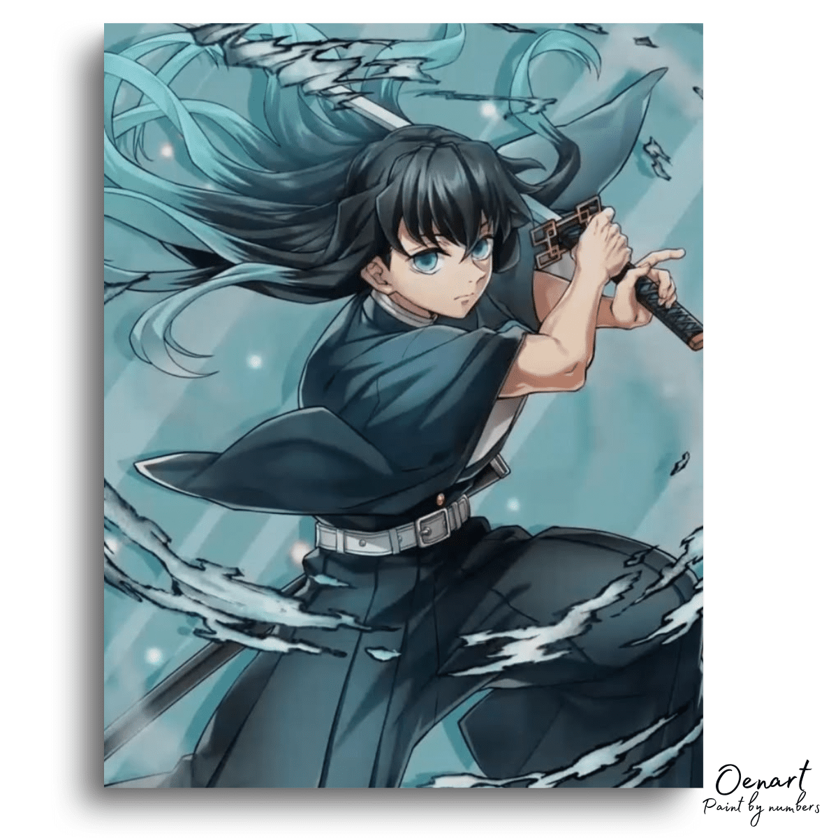 Demon Slayer: Muichiro Tokito In Action - Anime Paint By Numbers Kit-Oenart™