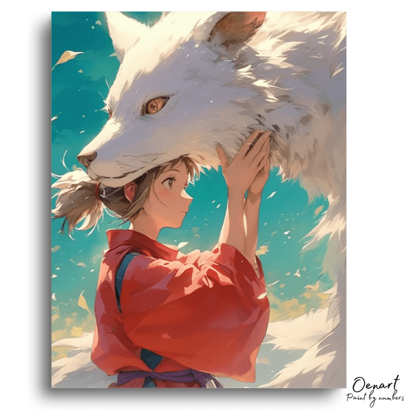 Princess Mononoke: Beneath the White Wolf – Anime Paint By Numbers Kit