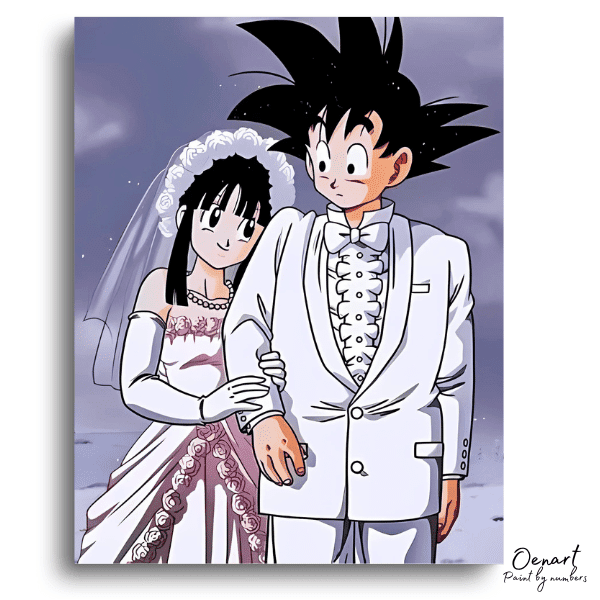 Dragon Ball Z: Goku & Chi-Chi Wedding Day – Anime Paint By Numbers Kit