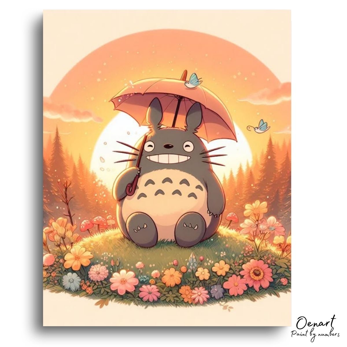 My Neighbor Totoro: Umbrella - Anime Paint By Numbers Kit-Oenart™