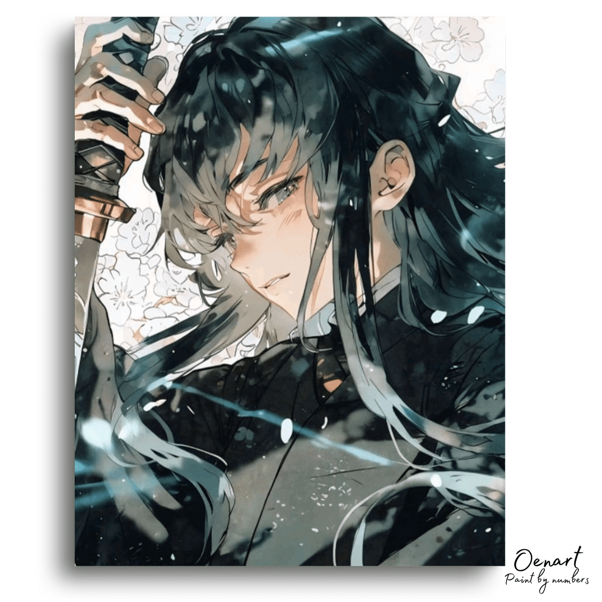 Demon Slayer: Muichiro Tokito Flowers - Anime Paint By Numbers Kit-Oenart™