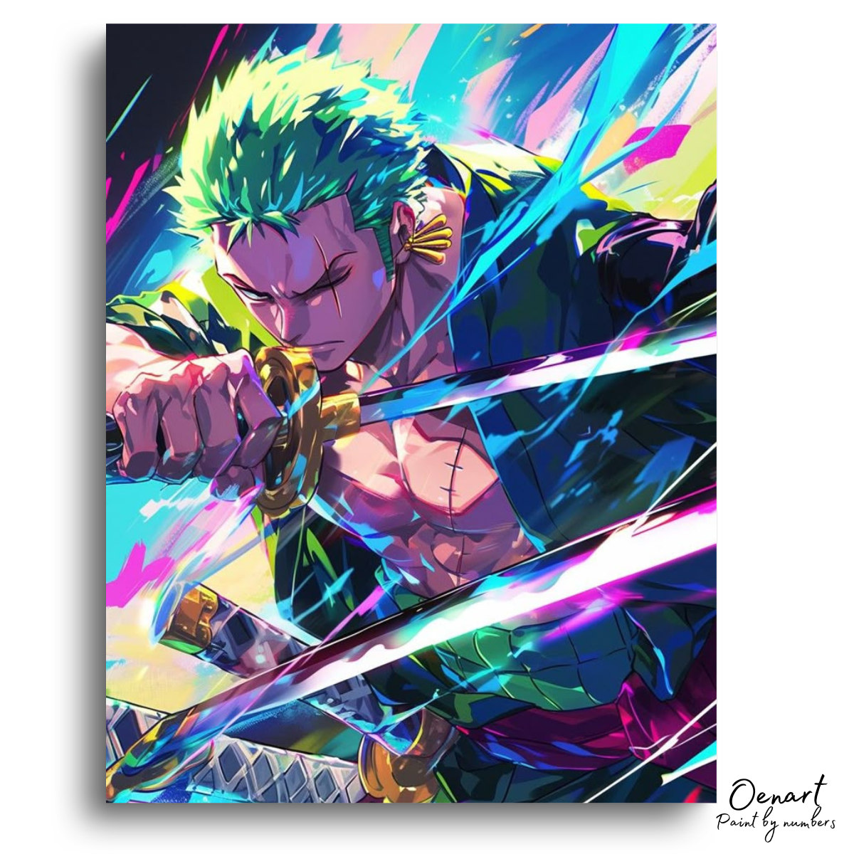 One Piece: Zoro Life Fight - Anime Paint By Numbers Kit-Oenart™