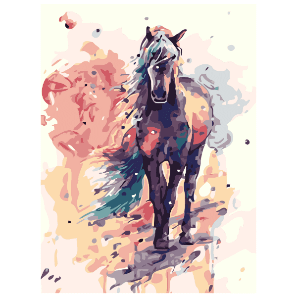 Colored Horse - Paint By Numbers Kit - Image 2
