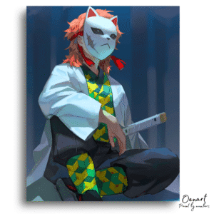 Demon Slayer: Sabito with Mask - Anime Paint By Numbers Kit