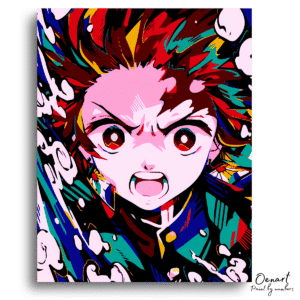 Demon Slayer: Tanjiro Colorful Art - Anime Diamond Painting