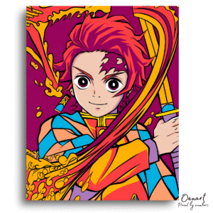 Demon Slayer: Tanjiro Dragon Dance - Anime Diamond Painting