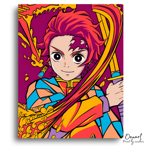 Demon Slayer: Tanjiro Dragon Dance - Anime Diamond Painting