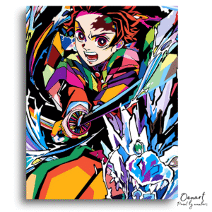 Demon Slayer: Tanjiro Water Breathing - Anime Diamond Painting
