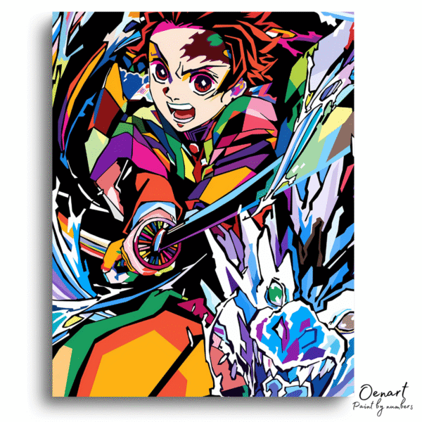 Demon Slayer: Tanjiro Water Breathing - Anime Diamond Painting