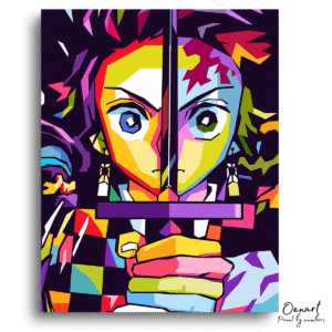 Demon Slayer: Tanjiro Wpap Pop Art - Anime Diamond Painting