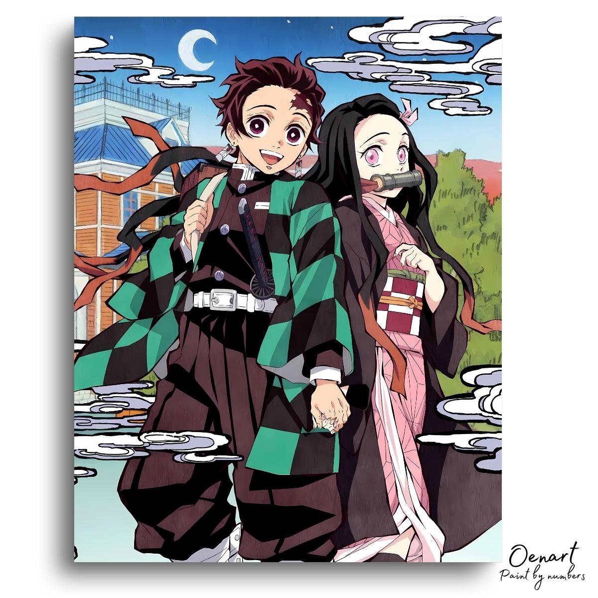 Demon Slayer: Tanjiro and Nezuko - Anime Diamond Painting