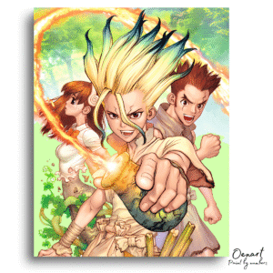 Dr. Stone: Taiju Yuzuriha and Senku - Anime Diamond Painting