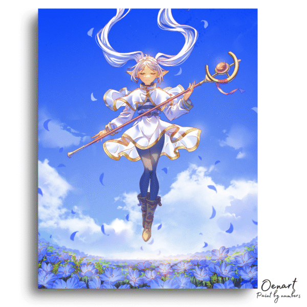 Frieren Beyond Journey's End: Frieren in Blue Moonweed Field - Anime Diamond Painting