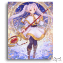 Frieren Beyond Journey's End: Frieren with Blue Moonweed Flowers - Anime Diamond Painting