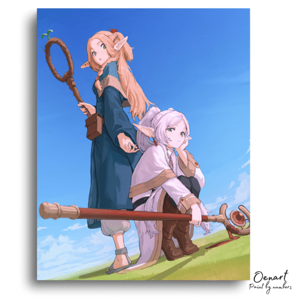 Frieren Beyond Journey's End: Marcille and Frieren - Anime Diamond Painting