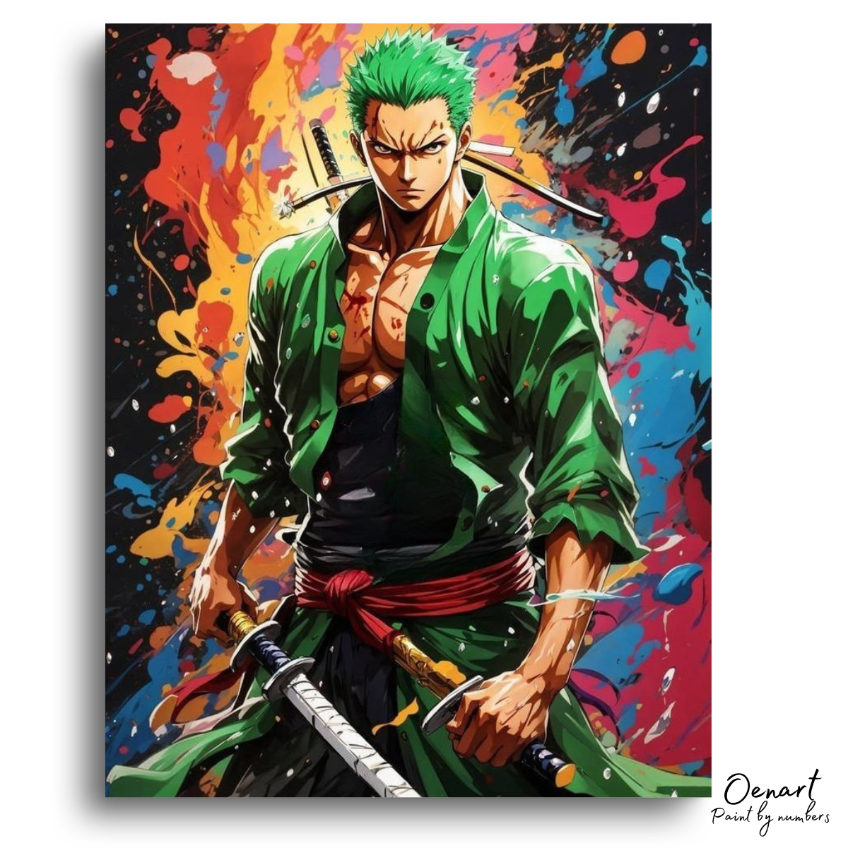 One Piece: Zoro Colored Portrait - Anime Paint By Numbers Kit-Oenart™