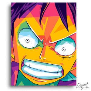 One Piece: Angry Luffy Pop Art - Anime Diamond Painting