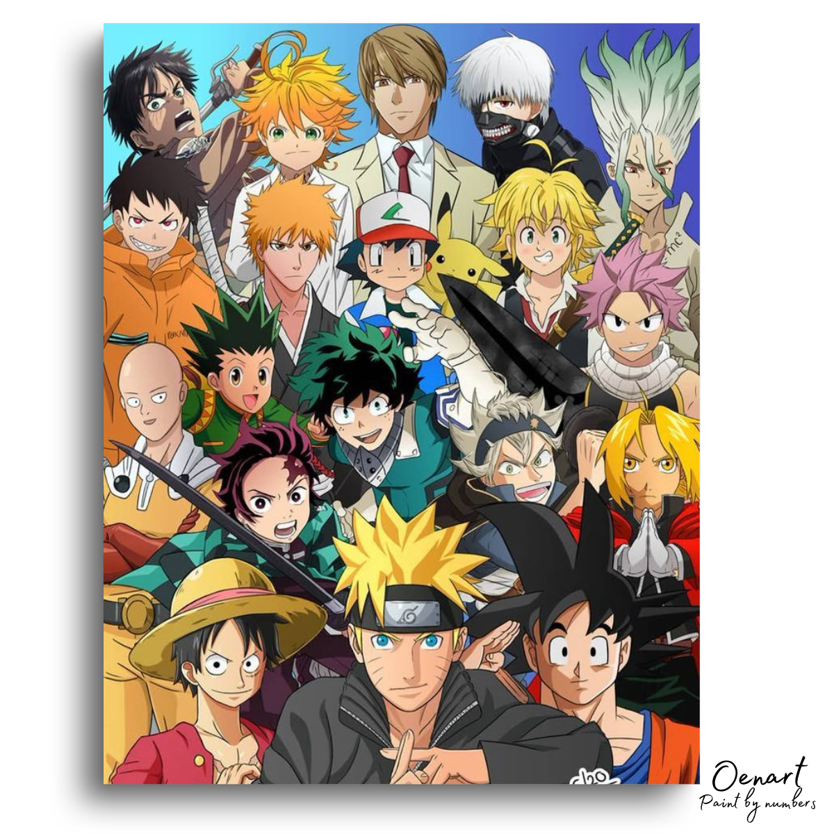 Paint Anime Coloring Pages - Anime Paint By Numbers Kit