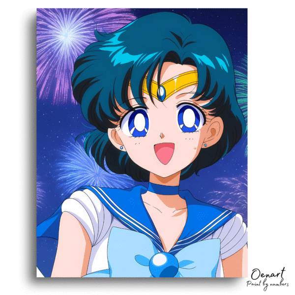 Sailor Moon: Sailor Mercury Cute Smiling - Anime Diamond Painting