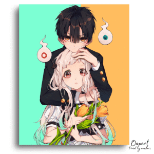 Toilet-Bound Hanako-kun: Nene and Hanako with Flowers - Anime Diamond Painting
