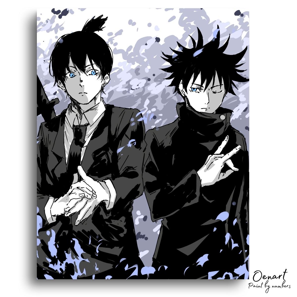 Chainsaw Man x Jujutsu Kaisen: Aki and Megumi - Anime Diamond Painting - Oenart™
