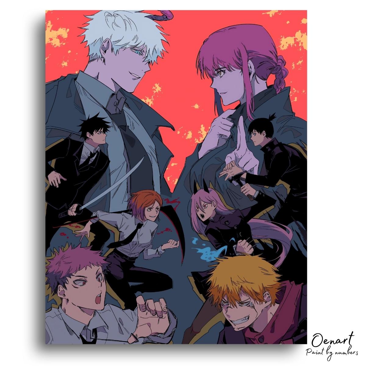 Chainsaw Man x Jujutsu Kaisen - Anime Diamond Painting - Oenart™