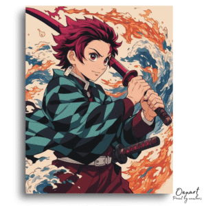 Demon Slayer Poster: Tanjiro - Anime Paint By Numbers Kit