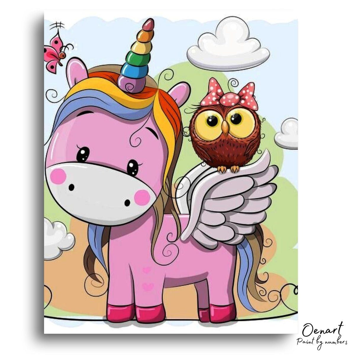 Unicorn & Owl - Diamond Painting Kit - Oenart™