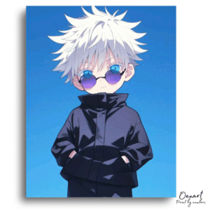 Jujutsu Kaisen: Gojo Chibi Shades Swagger - Anime Paint By Numbers Kit