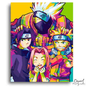 Naruto Team 7 PopArt - Anime Paint By Numbers Kit