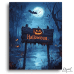 Moonlit Pumpkin Sign – Paint By Numbers Kit