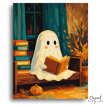Cozy Reading Ghost – Paint By Numbers Kit