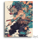 Demon Slayer: Inosuke Floral Frenzy – Anime Paint By Numbers Kit