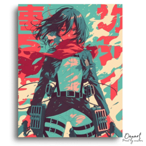 Attack on Titan: Mikasa’s Crimson Resolve – Anime Paint By Numbers Kit