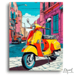 Vespa Vibes: Retro Ride - Paint By Numbers Kit