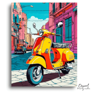 Vespa Vibes: Retro Ride - Paint By Numbers Kit