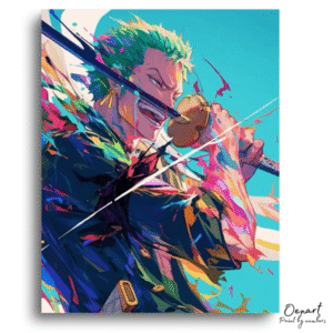 One Piece: Zoro Three-Sword Fury – Anime Paint By Numbers Kit