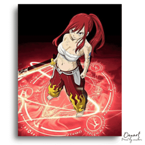 Fairy Tail: Erza Flame Circle – Anime Paint By Numbers Kit