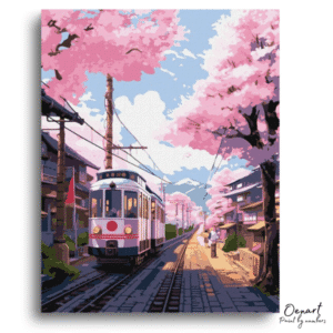 Sakura Express: Cherry Blossom Journey - Paint By Numbers Kit